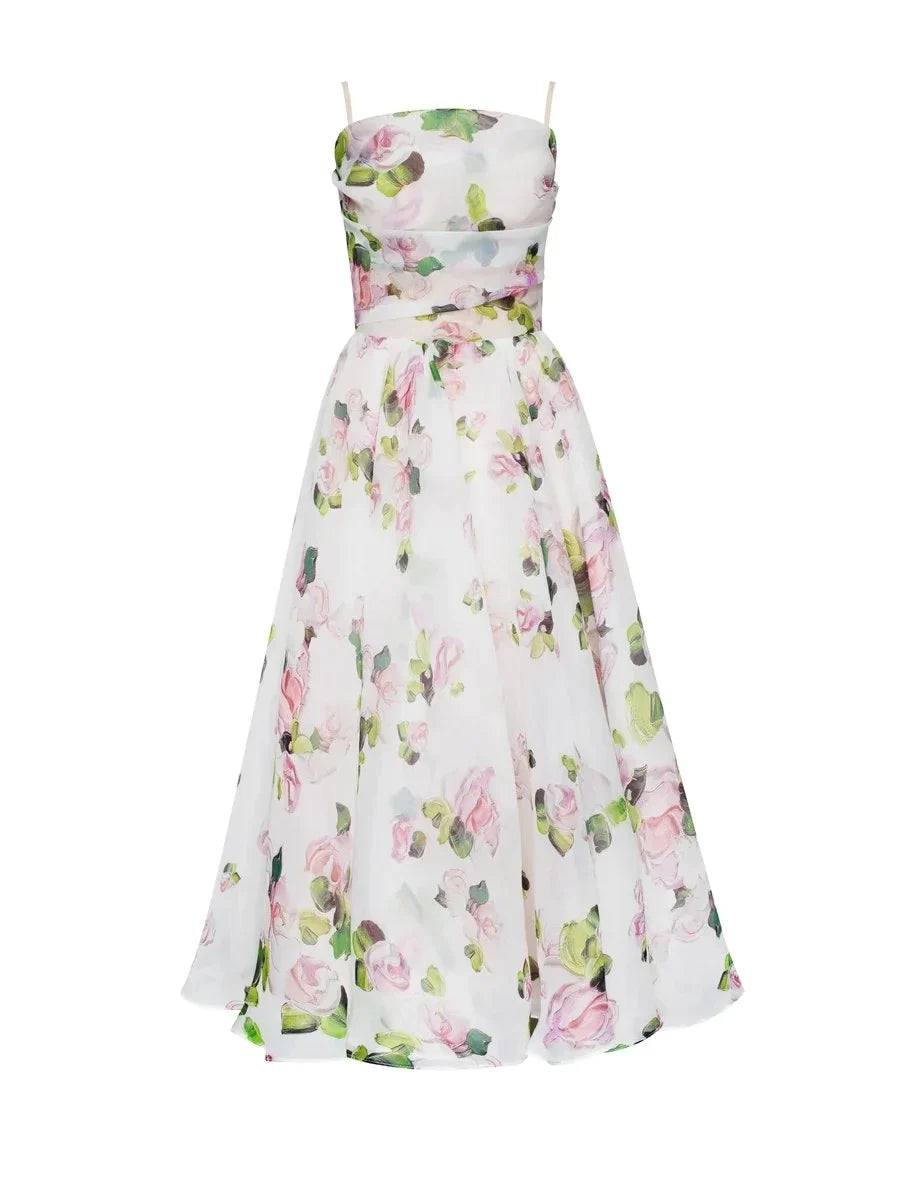 Emilia-Elegant Printed Strapless Dress