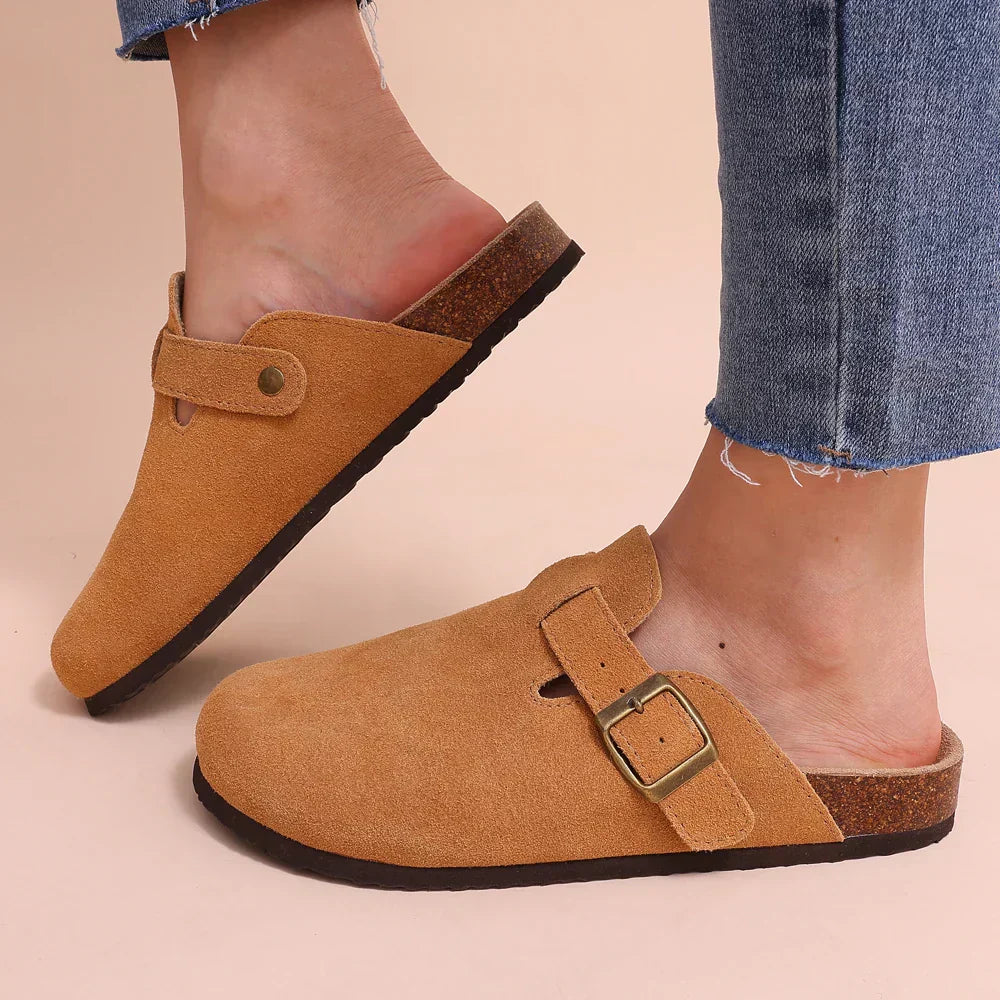 Kyma | Suede Leather Shoes - Cork Sole