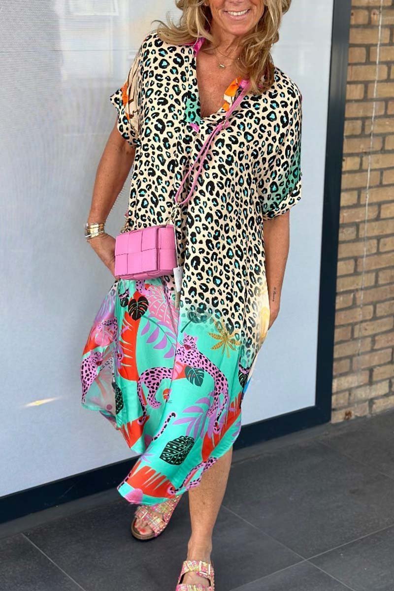 Phoebe - Colourful Leopard Dress